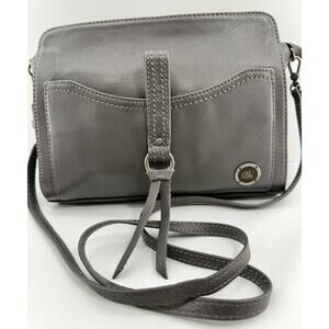 The Sak‎ Crossbody Bag Pebble Gray Leather "Happy & Free" Soft EUC